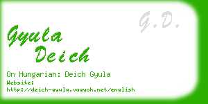 gyula deich business card